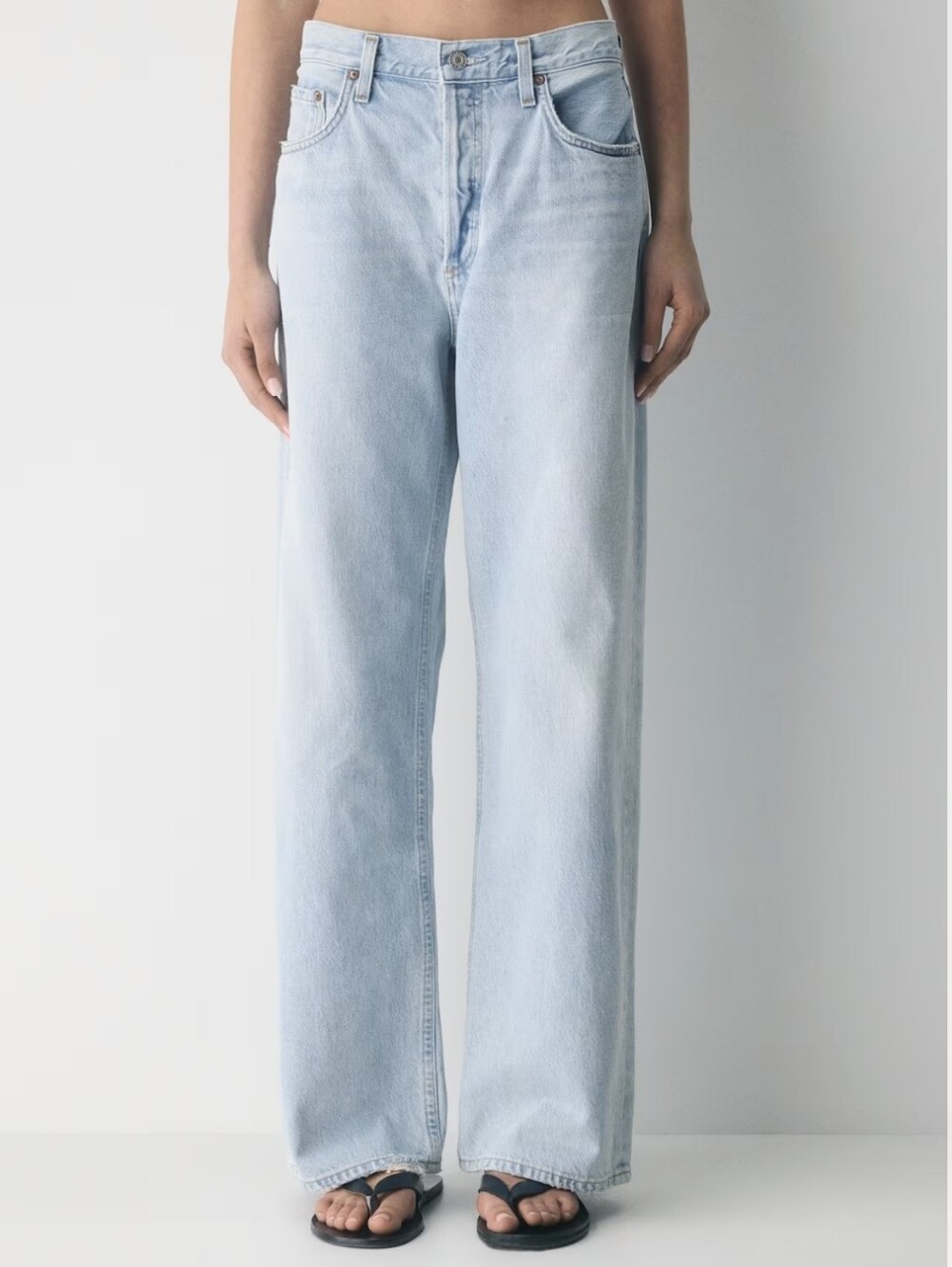 Agolde Jeans Low Slung Baggy Light Wash Organic Cotton 28